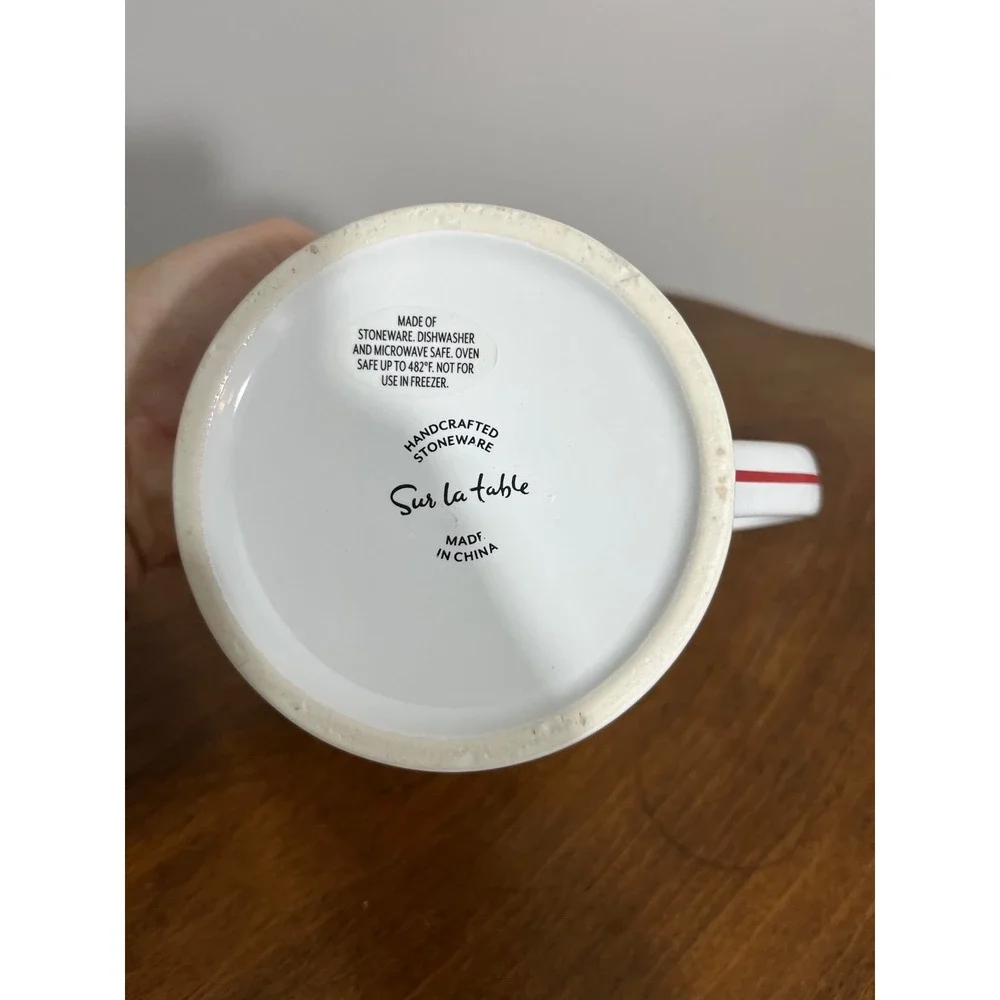 Sur La Table White and Red G Initial‎ Coffee Tea Mug